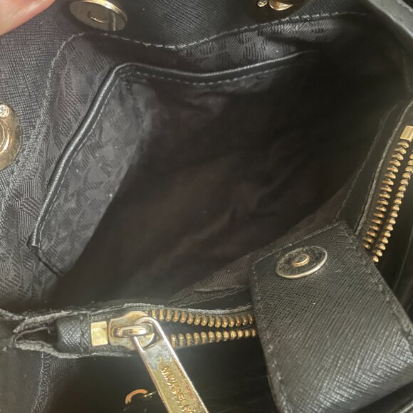 Michael Kors Small Cynthia Satchel Crossbody Black Leather - Picture 9 of 11